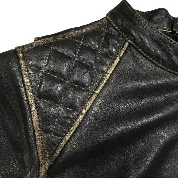 Custom Bilt Leather Motorcycle Jacket Padded with Liner Brown Size S - M * - Picture 5 of 16